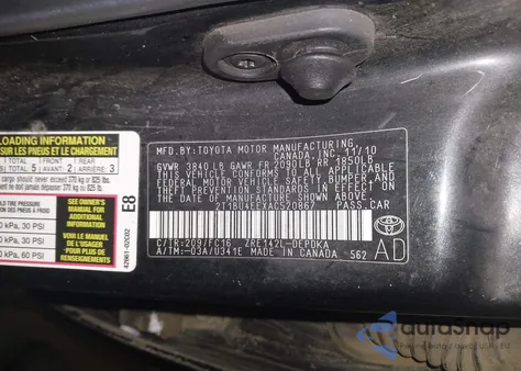 2010 Toyota Corolla Le из США, поврежденный, VIN 2T1BU4EEXAC520867